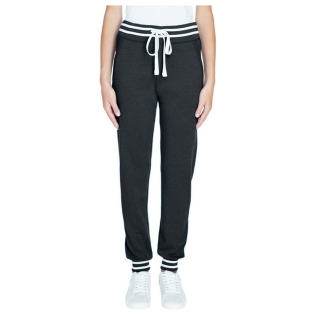 NWT J. America Gray Relay / Varsity Stripe Fleece Lined Joggers